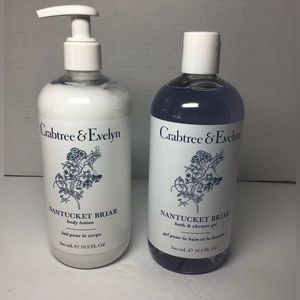 Crabtree & Evelyn NANTUCKET BRIAR Body Lotion + Bath & Shower Gel 16.9 oz SET.